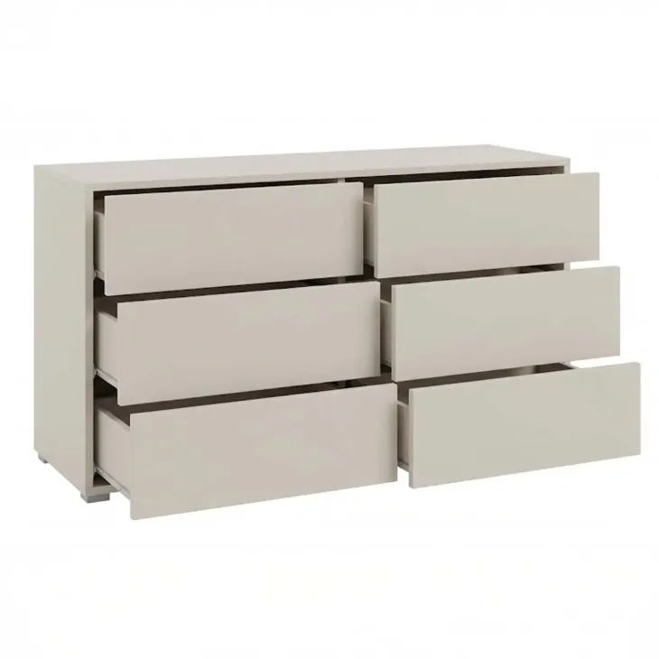 Cassettiera 120x73cm 6 cassetti moderna beige cashmere Eindhoven