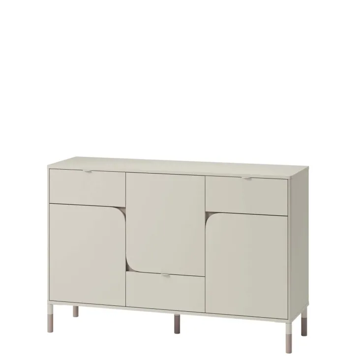 Cassettiera 130x87h cm 3 ante 3 cassetti multiuso beige cashmere Rita