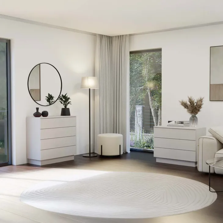 Cassettiera 70x75h cm 3 cassetti beige cashmere Kitri