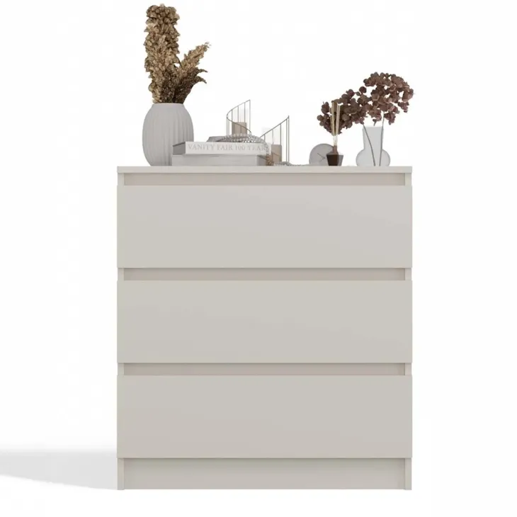 Cassettiera 70x75h cm 3 cassetti beige cashmere Kitri