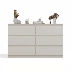Cassettiera 120x75h cm 6 cassetti beige cashmere Kitri