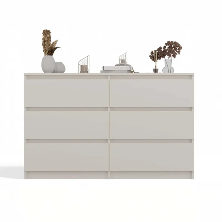 Cassettiera 120x75h cm 6 cassetti beige cashmere Kitri