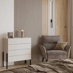 Cassettiera 84x90h cm 4 cassetti beige cashmere Simple