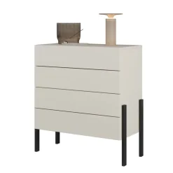 Cassettiera 84x90h cm 4 cassetti beige cashmere Simple