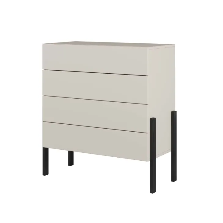 Cassettiera 84x90h cm 4 cassetti beige cashmere Simple