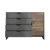 Cassettiera 138x99h cm 4 cassetti grigio quercia Dable