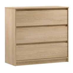 Cassettiera 92x87h cm 3 cassetti moderna rovere Funny