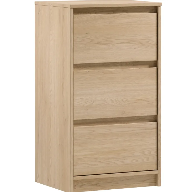 Cassettiera 47x87h cm 3 cassetti moderna rovere Funny
