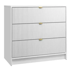 Cassettiera 80x75h cm 3 cassetti moderna bianco Athena