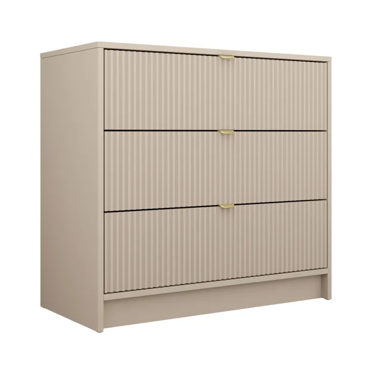 Cassettiera 80x75h cm 3 cassetti moderna beige Athena