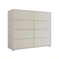 Cassettiera 120x93h cm 8 cassetti moderna beige cashmere Eindhoven