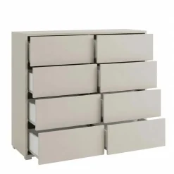 Cassettiera 120x93h cm 8 cassetti moderna beige cashmere Eindhoven