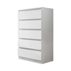 Cassettiera 70x112h cm 5 cassetti moderna bianco Rotterdam