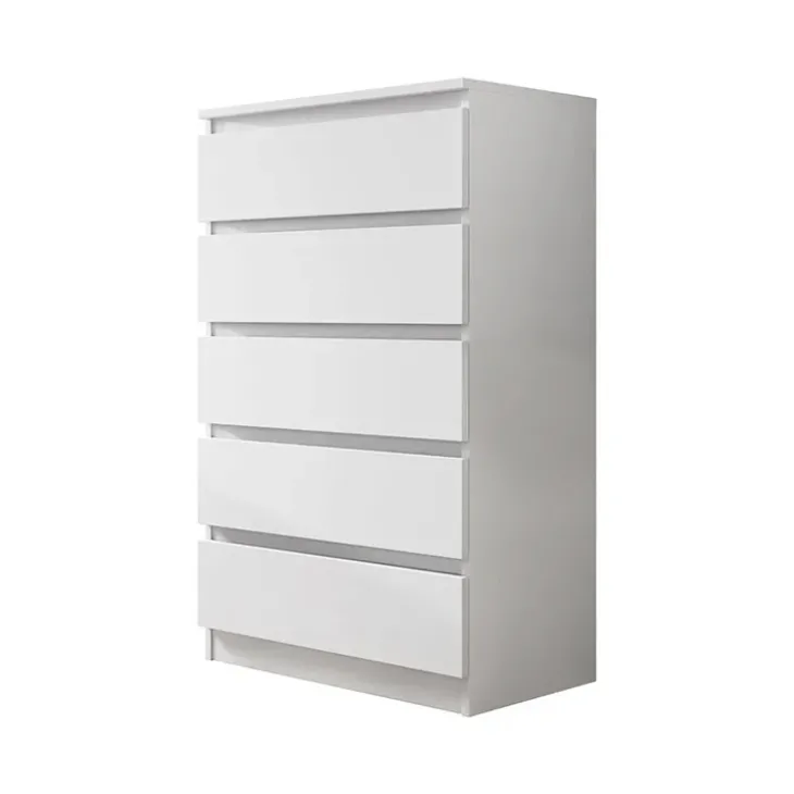 Cassettiera 70x112h cm 5 cassetti moderna bianco Rotterdam