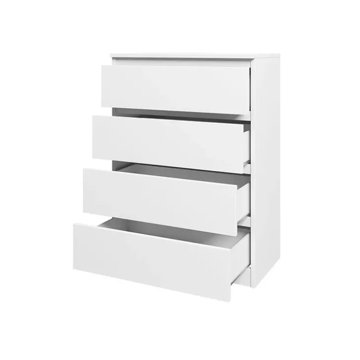 Cassettiera 70x100h cm 4 cassetti moderna bianco Rotterdam