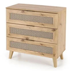 Cassettiera 80x85h cm 3 cassetti moderna rovere Sombra