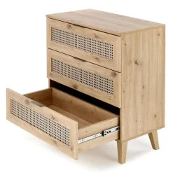 Cassettiera 80x85h cm 3 cassetti moderna rovere Sombra