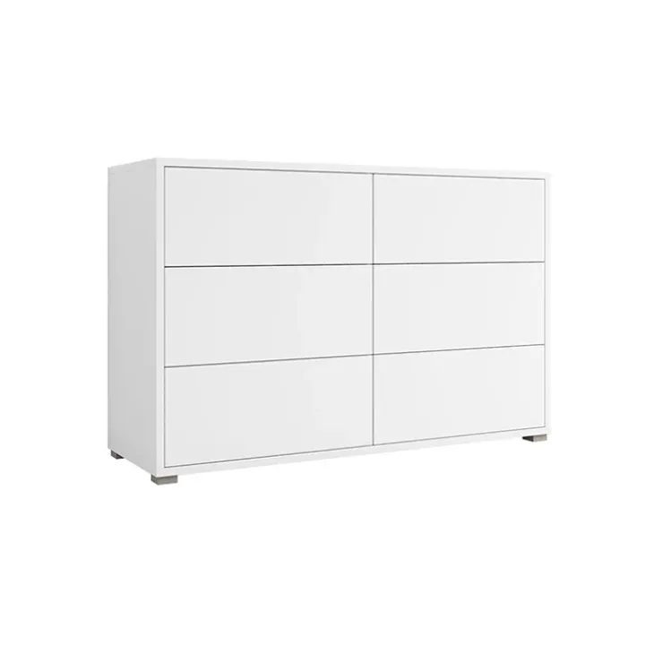 Cassettiera 120x73h cm 6 cassetti moderna bianco Eindhoven
