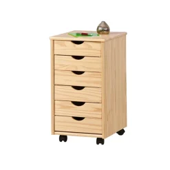 Cassettiera 36x65h cm 6 cassetti portagiochi pino Fast Brutus
