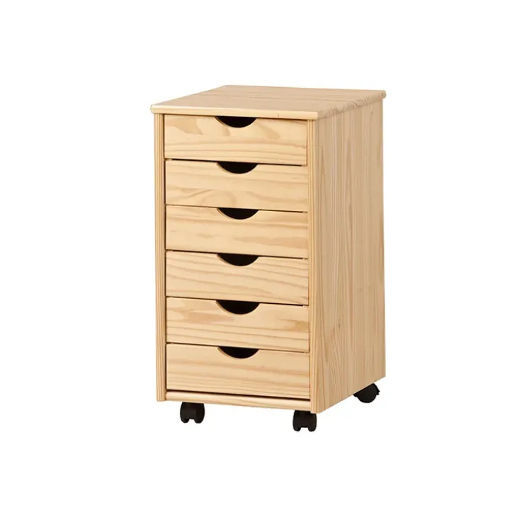 Cassettiera 36x65h cm 6 cassetti portagiochi pino Fast Brutus