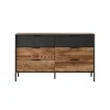 Cassettiera 137x82h cm 6 cassetti quercia nero Smooty