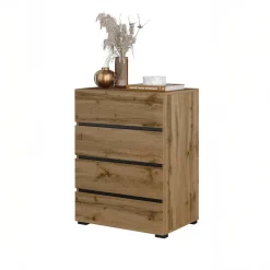 Cassettiera 60x79h cm 4 cassetti rovere Lolla