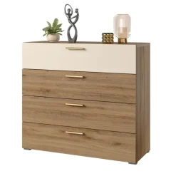 Cassettiera 100x91h cm 4 cassetti rovere beige Ama