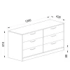 Cassettiera 130x81h cm 6 cassetti rovere scuro nero frassinato Loly