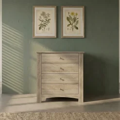 Cassettiera 80x90h cm 4 cassetti rovere sonoma Londra