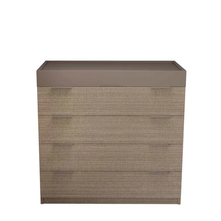 Cassettiera 90x88h cm 4 cassetti rovere scuro marrone Rebecca