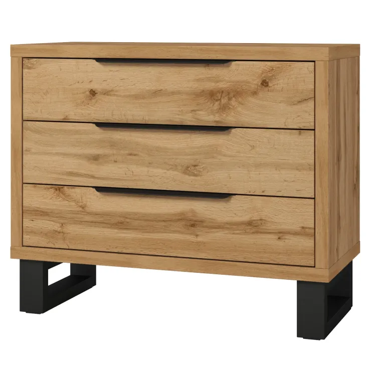 Cassettiera 100x83h cm 3 cassetti rovere Petra