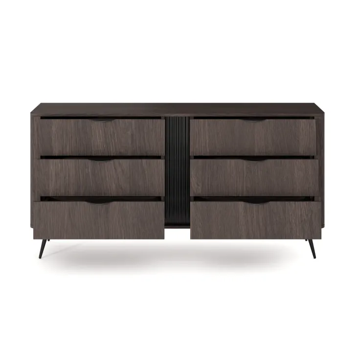 Cassettiera 163x81h cm 6 cassetti soggiorno wengè nero Vesper