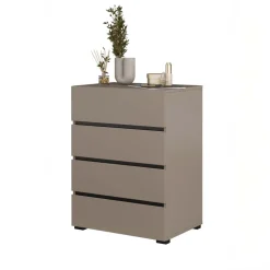 Cassettiera 60x79h cm 4 cassetti tortora Lolla