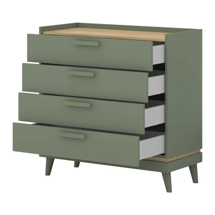 Cassettiera 90x90h cm 4 cassetti verde salvia Yu