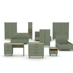 Cassettiera 90x90h cm 4 cassetti verde salvia Yu