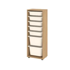 Cassettiera 45x125h cm colonna portagiochi multiuso rovere Fast Concordia