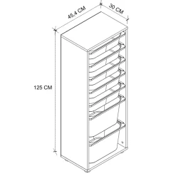 Cassettiera 45x125h cm colonna portagiochi multiuso bianco Fast Concordia