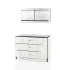 Cassettiera 80x148h cm con mensola 3 cassetti bianco rustico Zadar