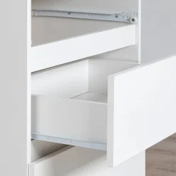 Cassettiera 120x77h cm moderna 6 cassetti bianco Living