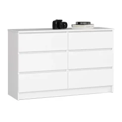 Cassettiera 120x77h cm moderna 6 cassetti bianco Living
