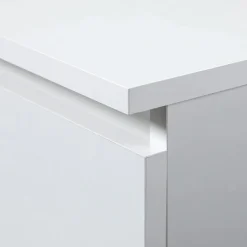 Cassettiera 140x77h cm moderna 6 cassetti bianco Living