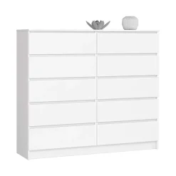 Cassettiera 140x120h cm moderna 10 cassetti bianco Living
