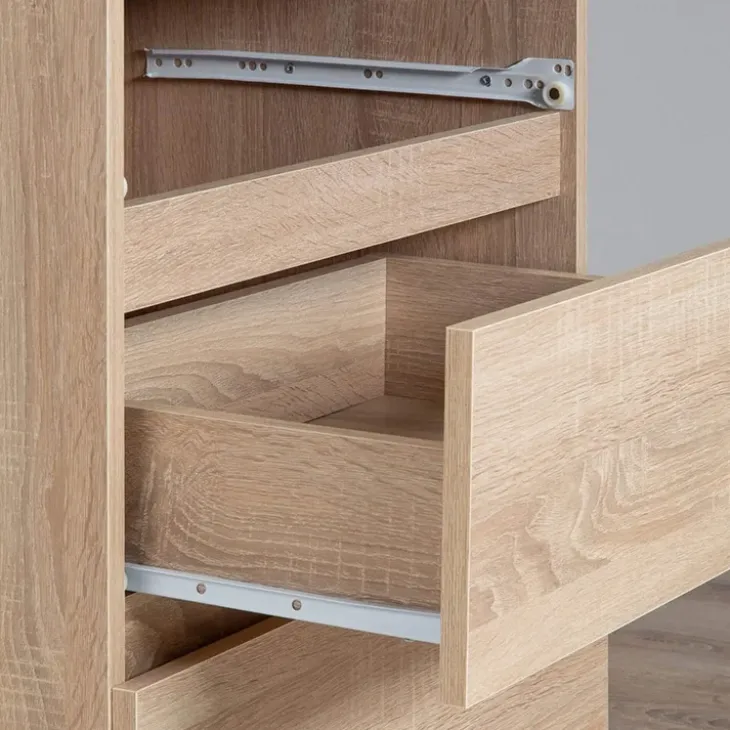 Cassettiera 140x100h cm moderna 8 cassetti rovere Living