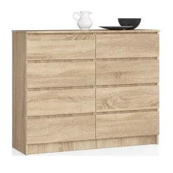 Cassettiera 120x100h cm moderna 8 cassetti rovere Living