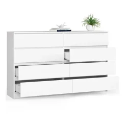 Cassettiera 160x100h cm moderna 8 cassetti bianco Living