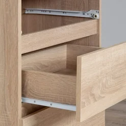 Cassettiera 140x77h cm moderna 6 cassetti rovere Living