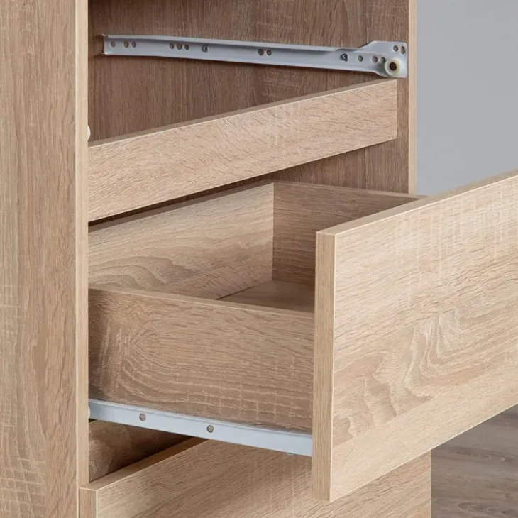 Cassettiera 140x120h cm moderna 10 cassetti rovere Living