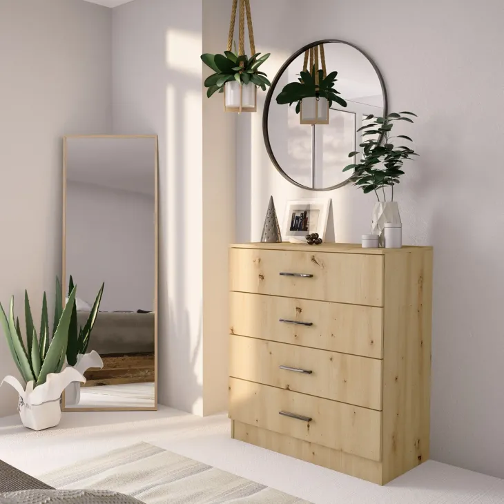 Cassettiera 80x91h cm moderna rovere rustico Cavour Gihome®