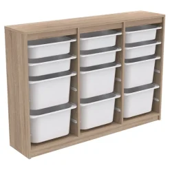 Cassettiera 132x95h cm portagiochi con cassetti rovere Fast Concordia