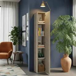 Colonna a terra 28x186h cm 1 anta reversibile multiuso tortora Sunset